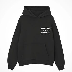 Live Forever Black Graphic Hoodie